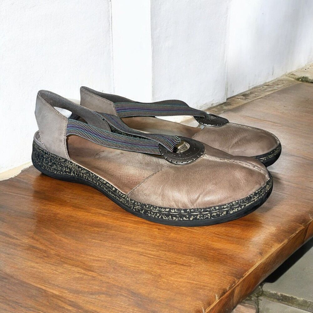 Rieker Regina 41/10 10.5 Comfort Sandals/Shoes in Distressed Brown Leather